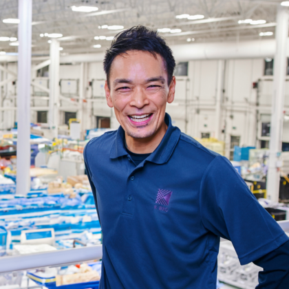 K-Bro Linen manager Ryo overlooking the production floor