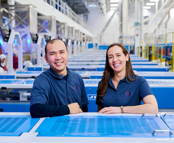 Two K-Bro staff members on the production floor